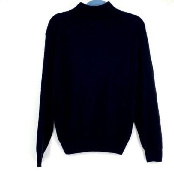 Jos A Bank Men's Traveler 1/4 Zip Merino Wool Pullover Sweater Black Size Large - Picture 3 of 13